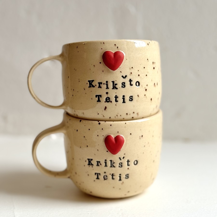 Keraminis puodelis KRIKŠTO TĖTIS